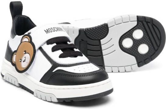 Moschino Kids Toy-Bear patch low-top sneakers White