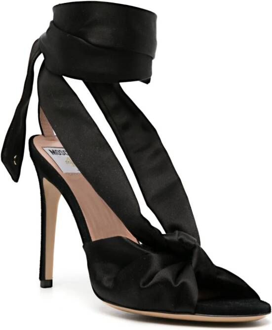 Moschino knot-detailing satin sandals Black