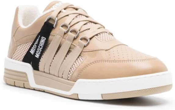 Moschino lace-detailed panelled trainers Neutrals