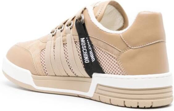 Moschino lace-detailed panelled trainers Neutrals
