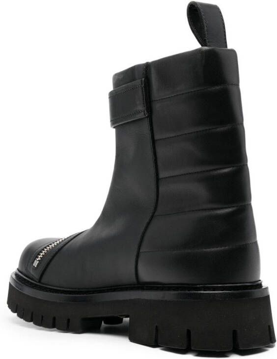 Moschino leather biker ankle boots Black