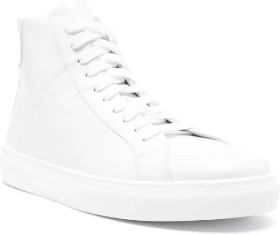 Moschino leather hi-top sneakers White