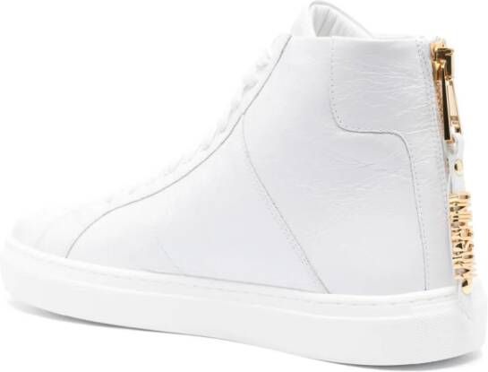 Moschino leather hi-top sneakers White