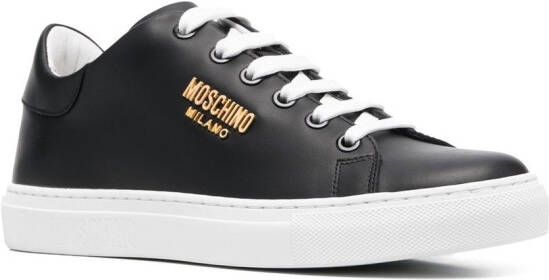Moschino leather low-top sneakers Black