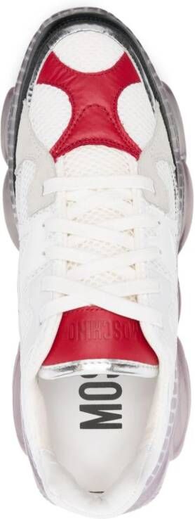 Moschino leather-trim mesh sneakers White