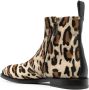 Moschino leopard-print leather boots Brown - Thumbnail 3