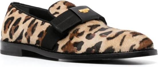 Moschino leopard-print loafers Brown