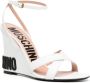 Moschino logo 90mm wedge-heel sandals White - Thumbnail 2