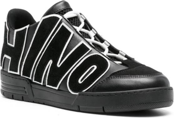 Moschino logo-appliqué leather sneakers Black
