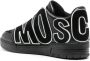 Moschino logo-appliqué leather sneakers Black - Thumbnail 3
