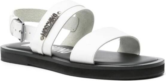 Moschino logo-appliqué sandals White