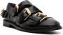 Moschino logo-buckle leather monk shoes Black - Thumbnail 2