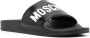 Moschino logo-debossed open-toe slides Black - Thumbnail 2
