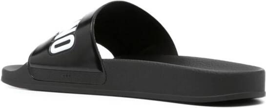 Moschino logo-debossed open-toe slides Black