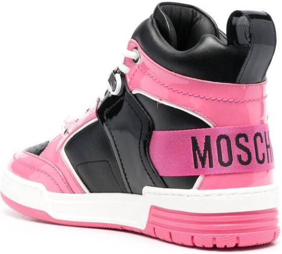 Moschino logo-detail high-top sneakers Black