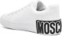 Moschino logo-embellished leather sneakers White - Thumbnail 3