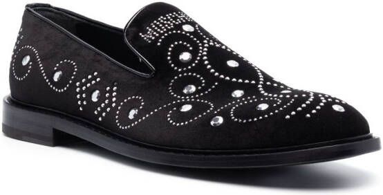 Moschino logo-embellished round-toe loafers Black