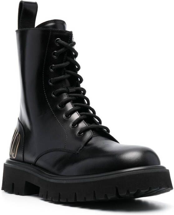 Moschino logo-embossed ankle boots Black