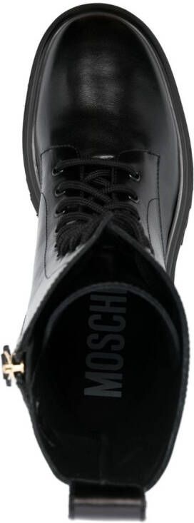 Moschino logo-embossed ankle boots Black