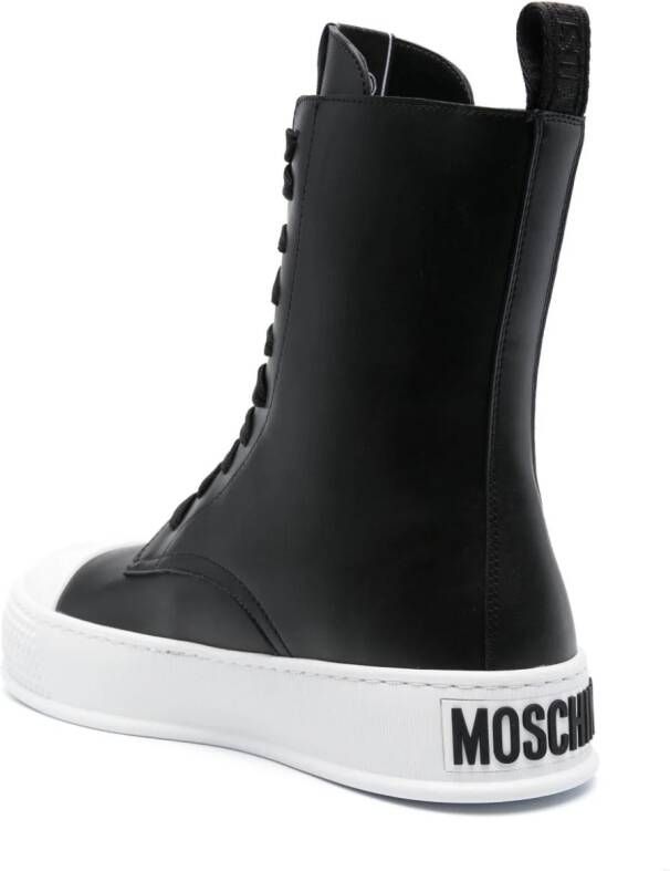 Moschino logo-embossed high-top sneakers Black