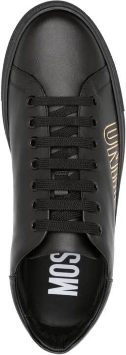 Moschino logo-debossed leather sneakers Black