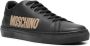 Moschino logo-embossed leather sneakers Black - Thumbnail 2