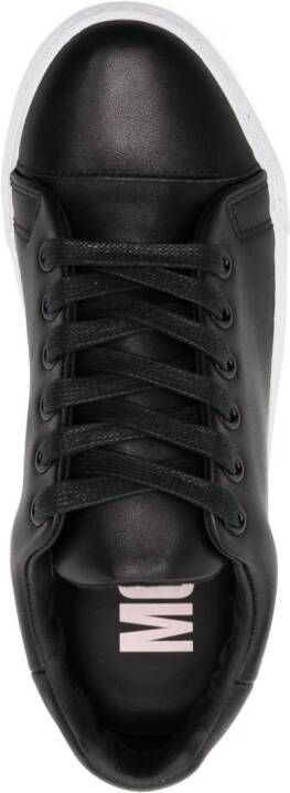 Moschino logo-embossed leather sneakers Black