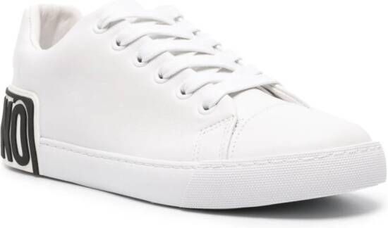 Moschino logo-embossed leather sneakers White