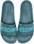 Moschino logo-embossed moulded-footbed slides Blue - Thumbnail 4