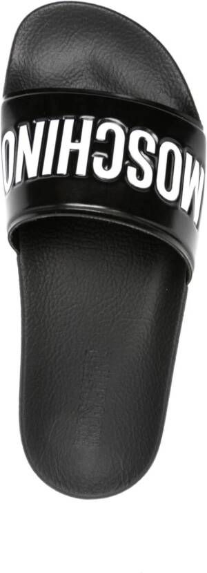 Moschino logo-embossed slides Black