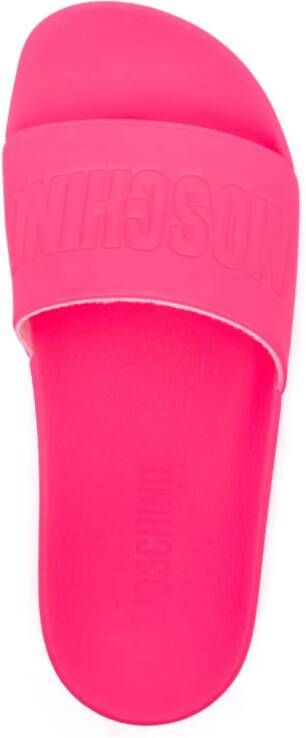 Moschino logo-embossed slides Pink