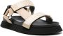 Moschino logo-embroidered double-strap sandals Black - Thumbnail 2