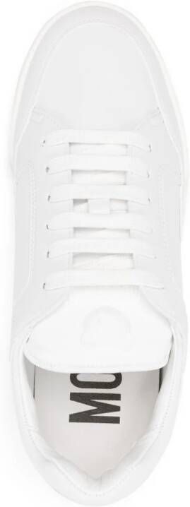 Moschino logo-embroidered leather sneakers White