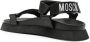 Moschino logo-embroidered touch-strap sandals Black - Thumbnail 3