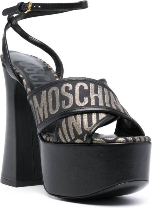 Moschino logo-jacquard 140mm sandals Black