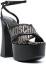 Moschino logo-jacquard 140mm sandals Black - Thumbnail 2