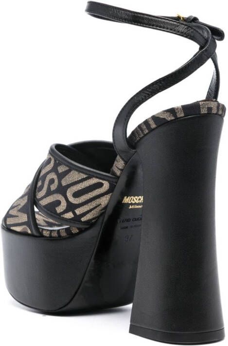 Moschino logo-jacquard 140mm sandals Black