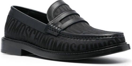 Moschino logo-jacquard 30mm loafers Black