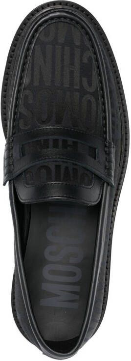 Moschino logo-jacquard 30mm loafers Black