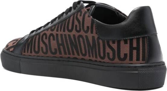 Moschino logo-jacquard canvas sneakers Brown