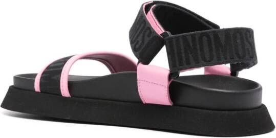 Moschino logo-jacquard flat sandals Black
