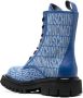Moschino logo-jacquard lace-up ankle boots Blue - Thumbnail 3