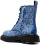 Moschino logo-jacquard lace-up boots Blue - Thumbnail 3