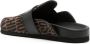 Moschino logo-jacquard leather-trim slippers Brown - Thumbnail 3