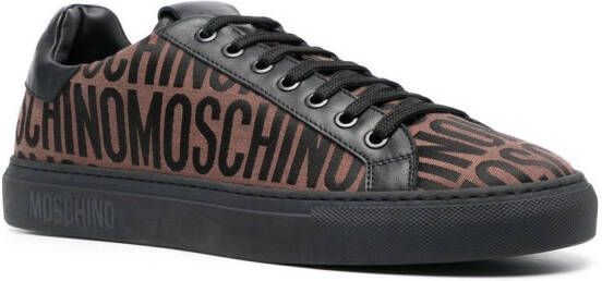 Moschino logo-jacquard low-top sneakers Brown