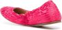 Moschino logo-jacquard satin ballerina shoes Pink - Thumbnail 3