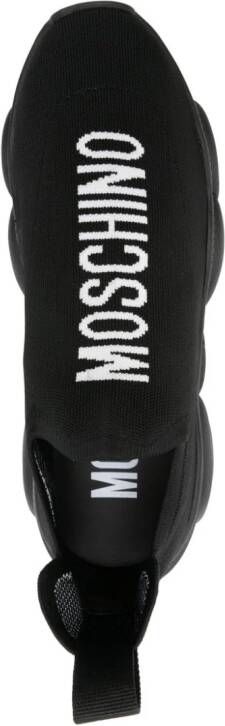 Moschino logo-jacquard slip-on sneakers Black