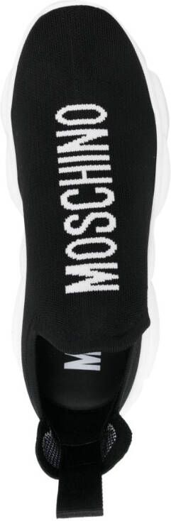 Moschino logo-knit slip-on sneakers Black