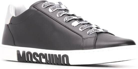 Moschino logo leather sneakers Black
