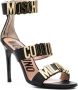 Moschino logo-letter leather sandals Black - Thumbnail 2